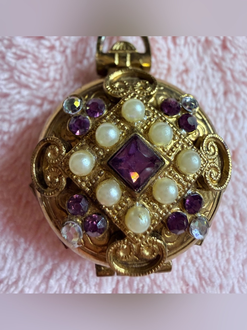 Vintage Coro Gold Victorian Pendant, 4-Way Locket  Necklace